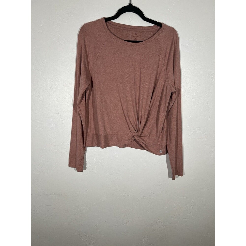 Apana Twist Front Long Sleeve Top Women’s Large Mauve Athletic Lounge Shirt